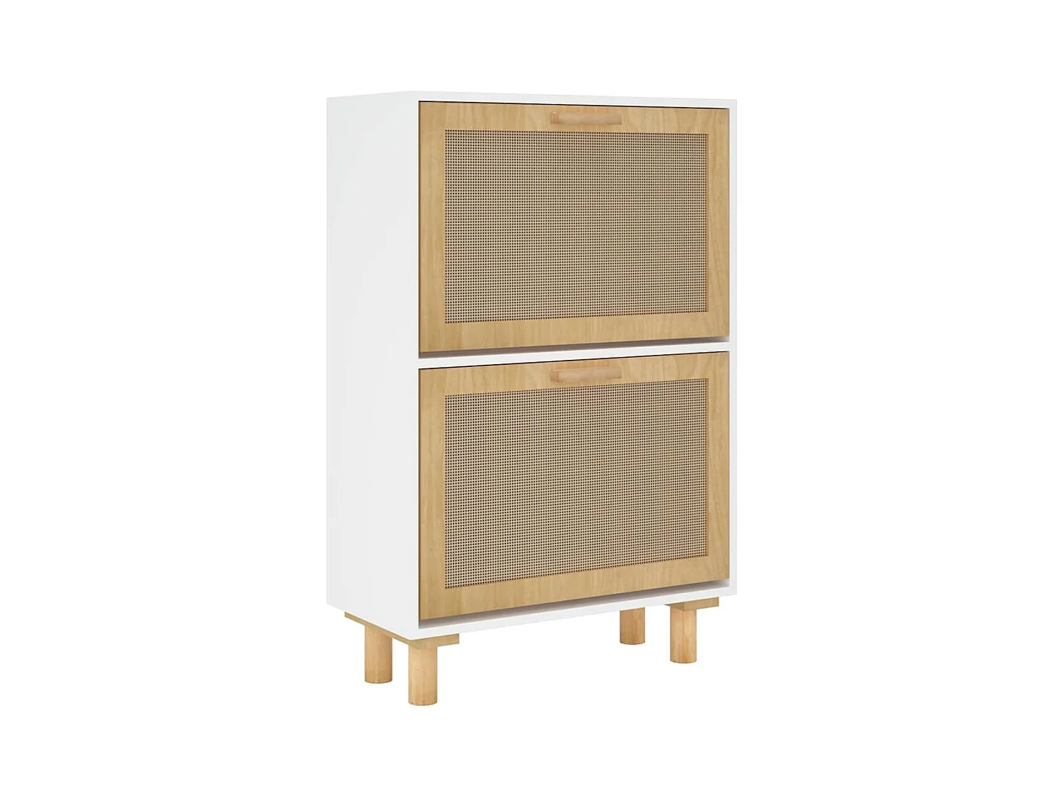 Armoire à chaussures Blanc 52x25x80 cm Bois d'ingénierie/rotin