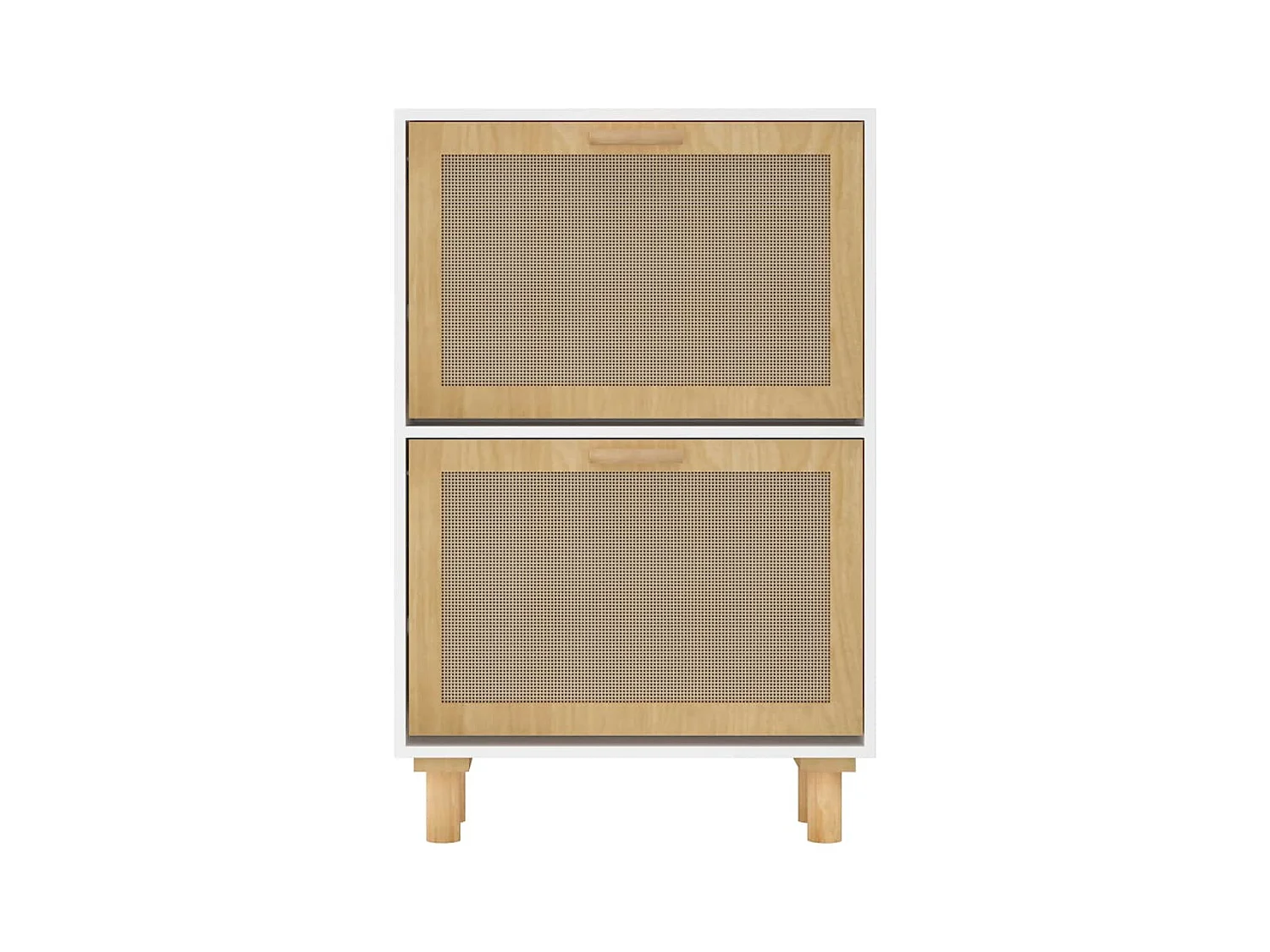 Armoire à chaussures Blanc 52x25x80 cm Bois d'ingénierie/rotin