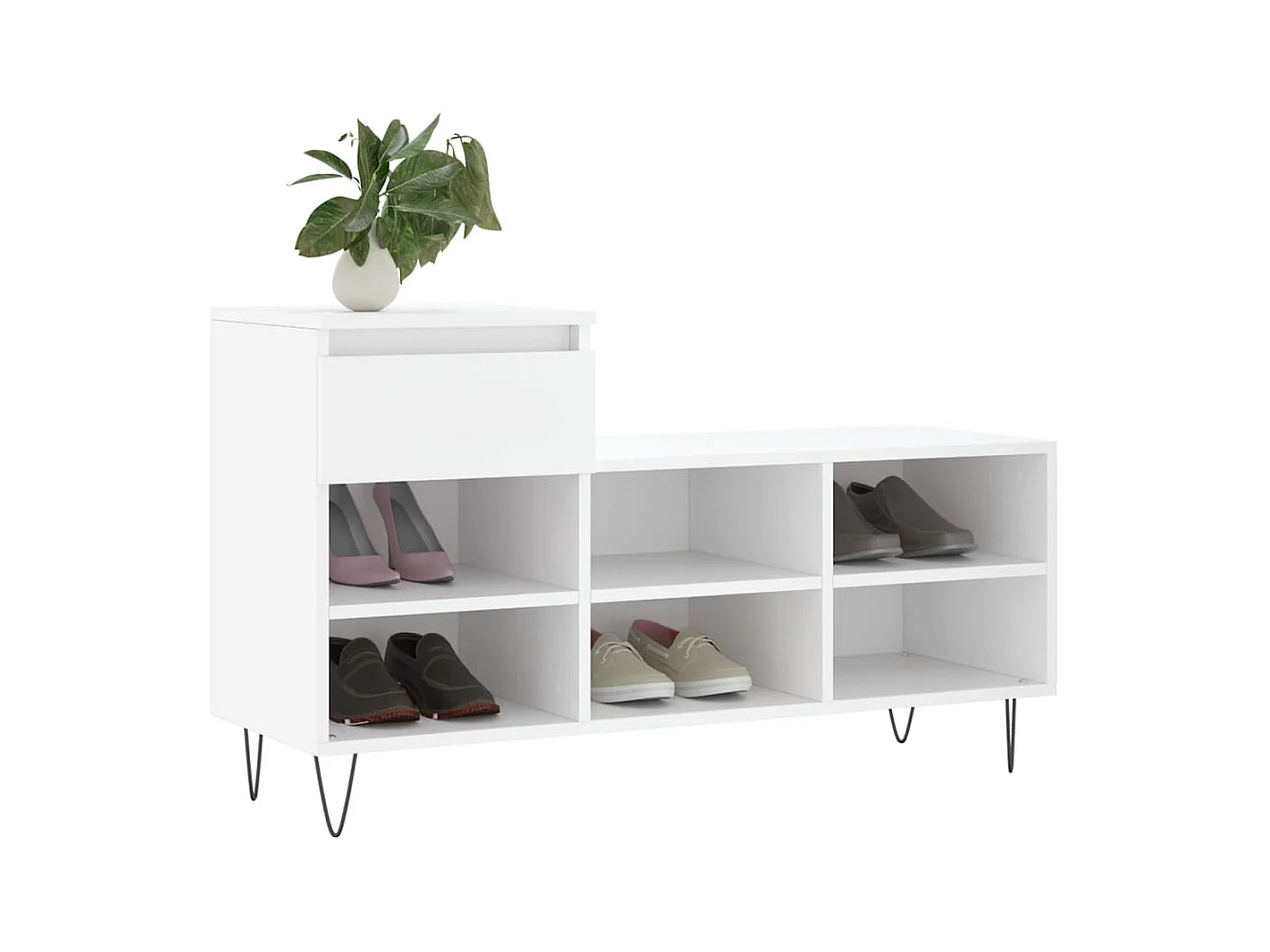 Armoire à chaussures Blanc 102x36x60 cm Bois d'ingénierie