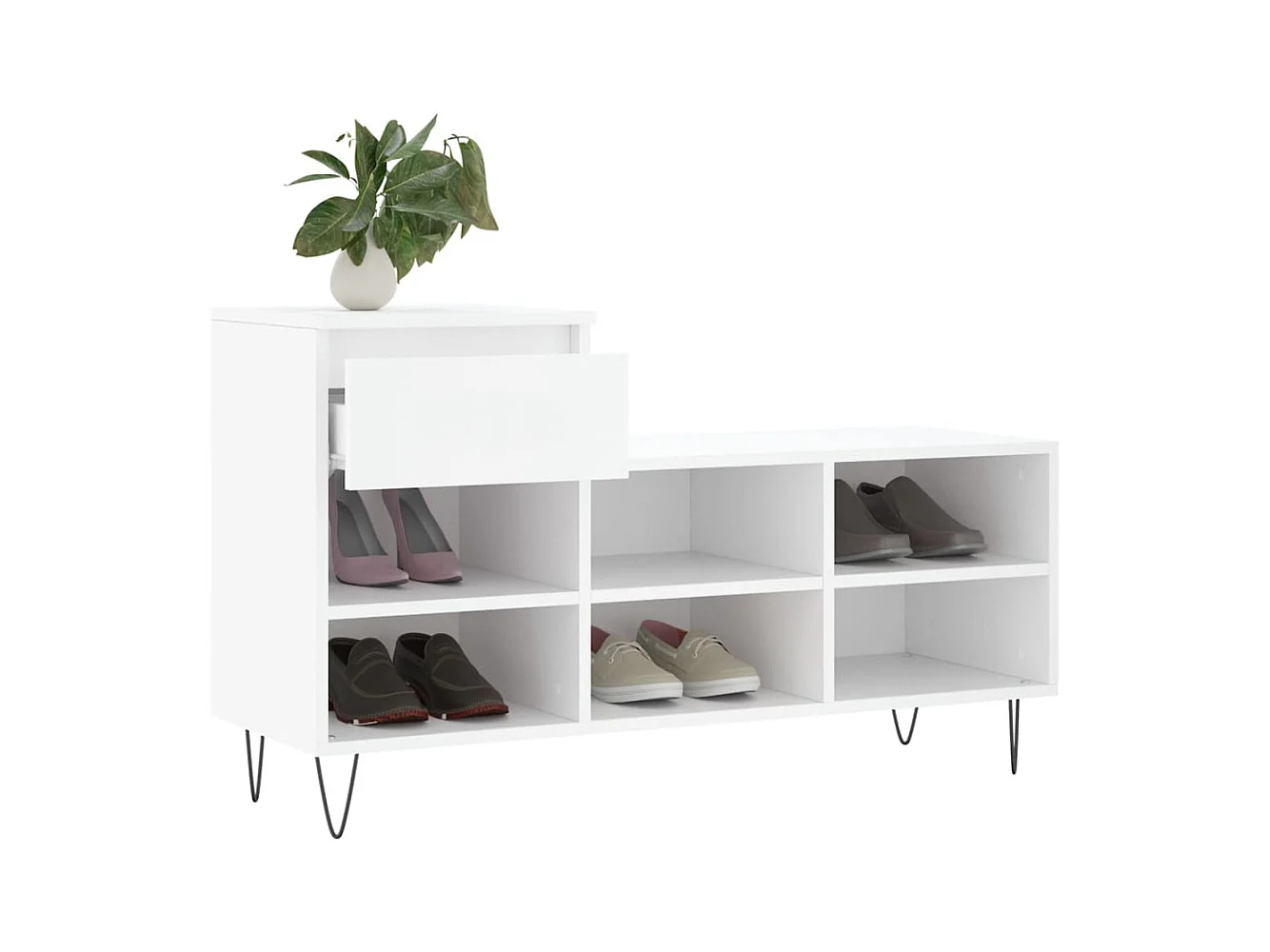 Armoire à chaussures Blanc 102x36x60 cm Bois d'ingénierie