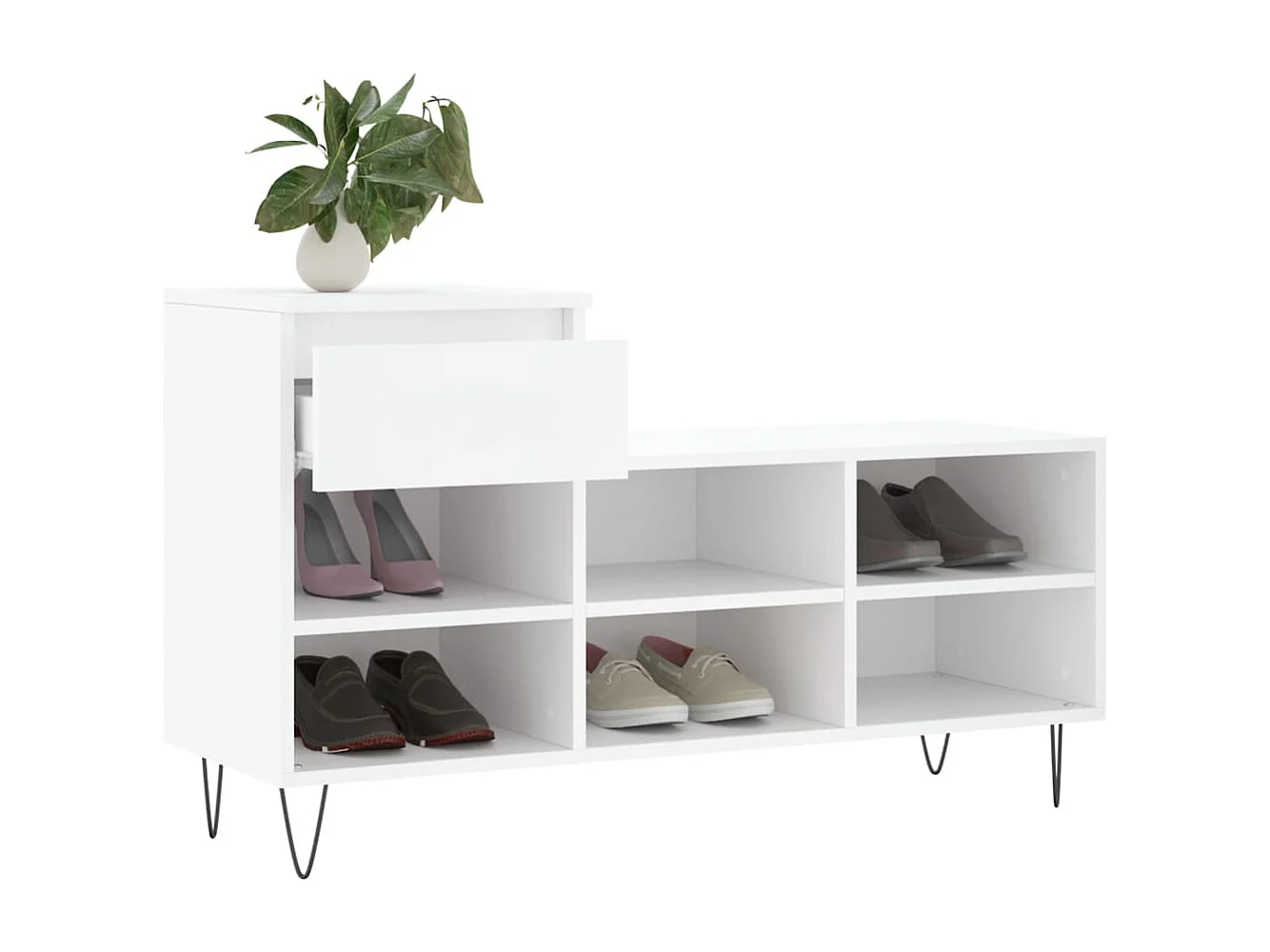 Armoire à chaussures Blanc 102x36x60 cm Bois d'ingénierie