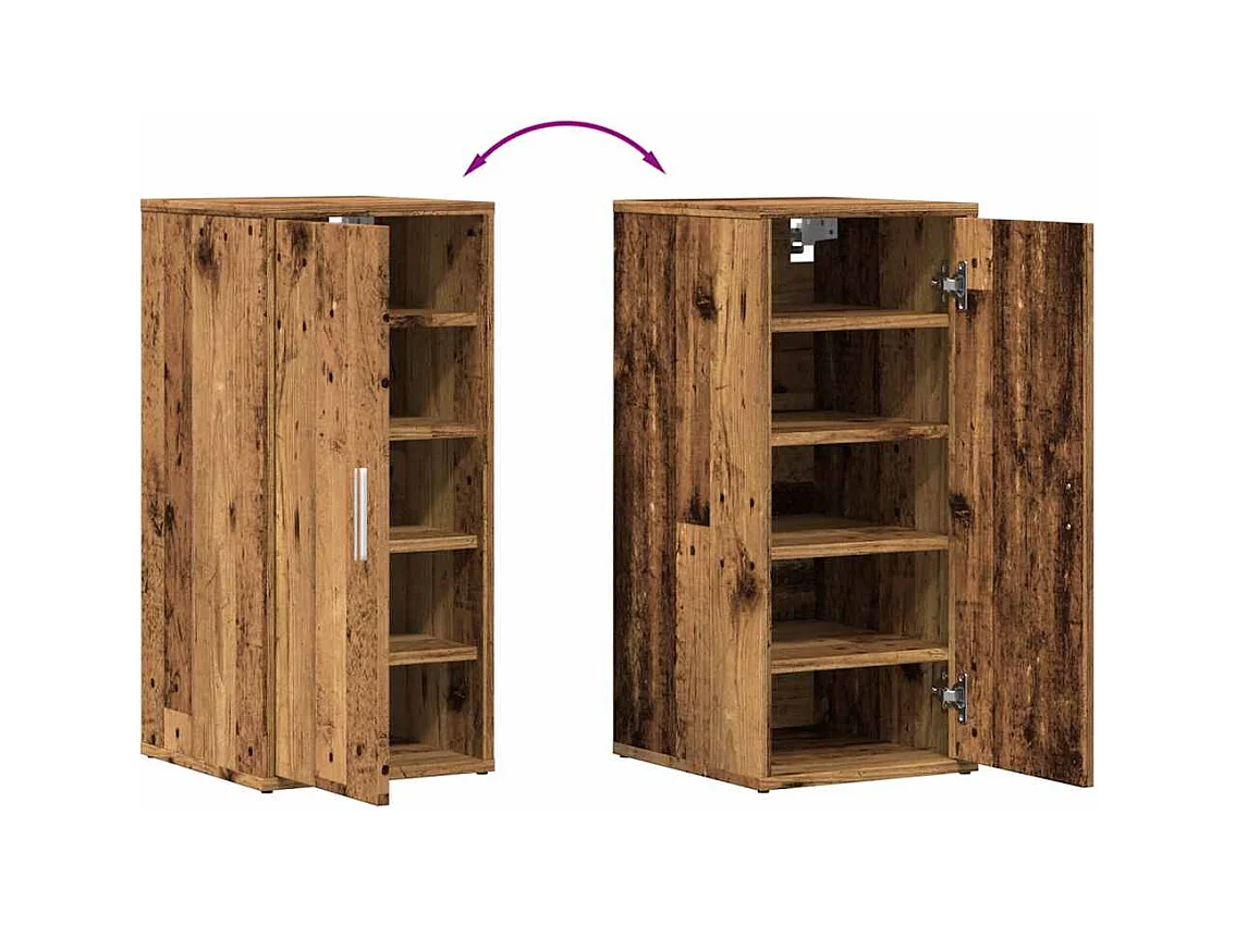 Armoire à chaussures vieux bois 32x35x70 cm bois d'ingénierie