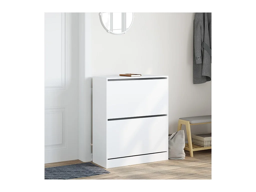 Armoire à chaussures blanc 80x34x96,5 cm bois d'ingénierie