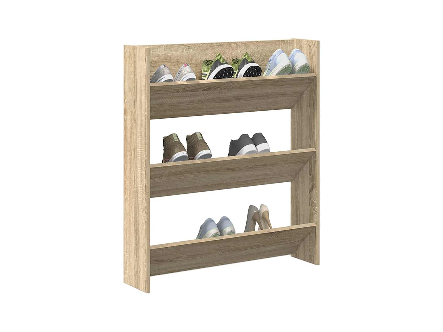 Armoire à chaussures murale chêne Sonoma bois d'ingénierie