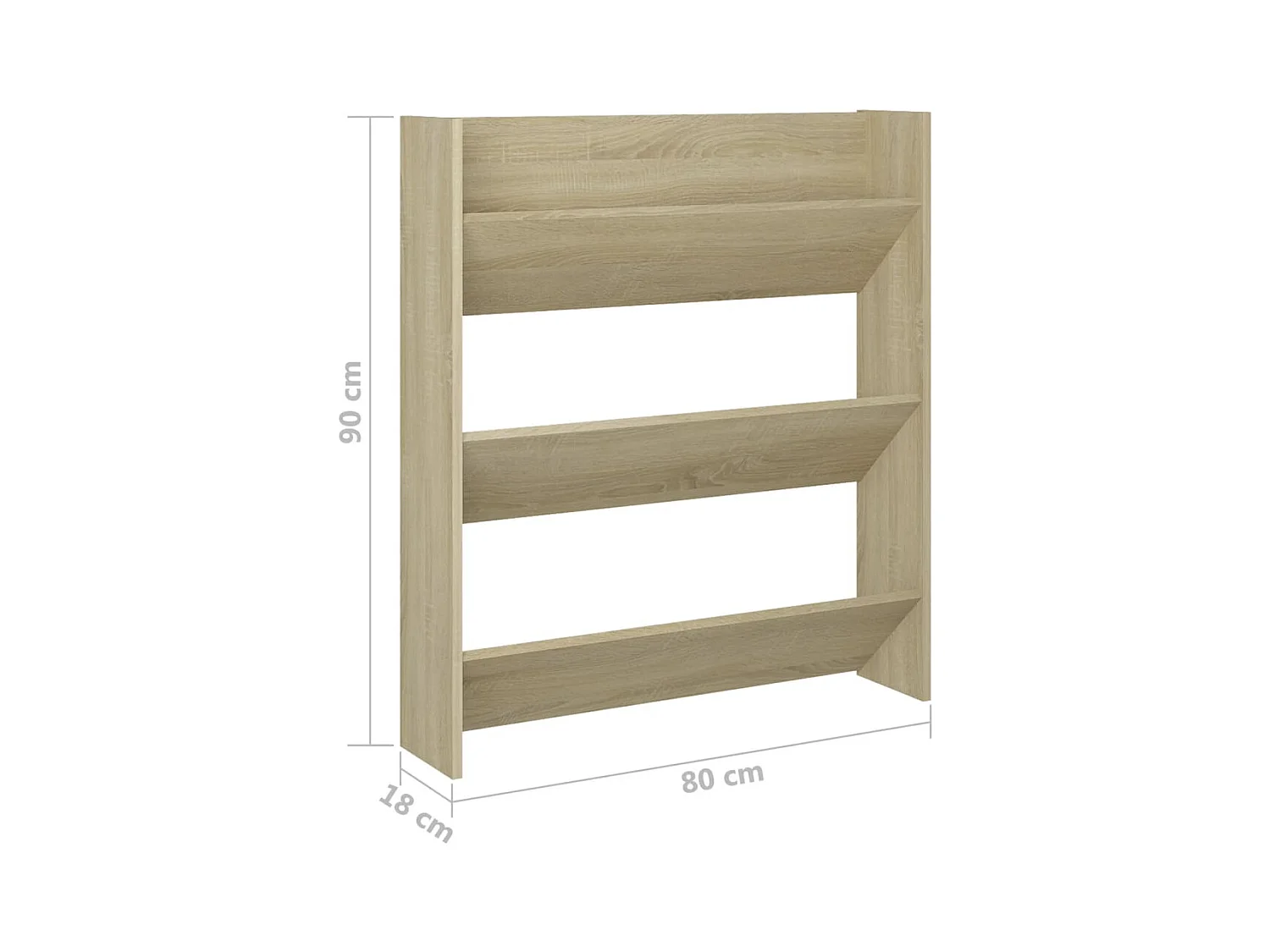 Armoire à chaussures murale chêne Sonoma bois d'ingénierie