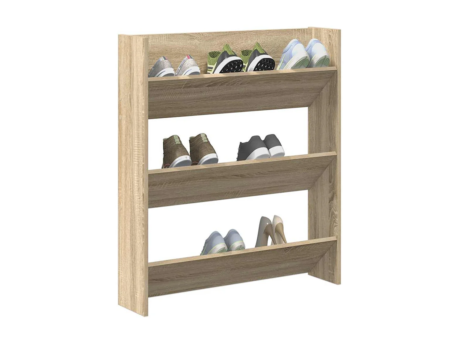 Armoire à chaussures murale chêne Sonoma bois d'ingénierie