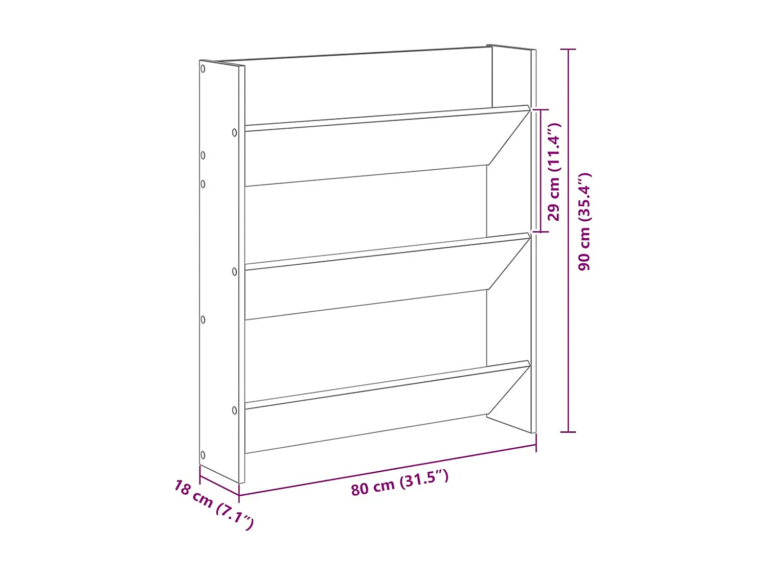 Armoire à chaussures murale chêne Sonoma bois d'ingénierie