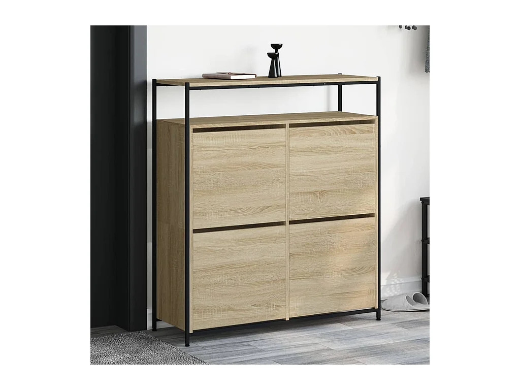 Armoire à chaussures 4 tiroirs rabattables chêne sonoma