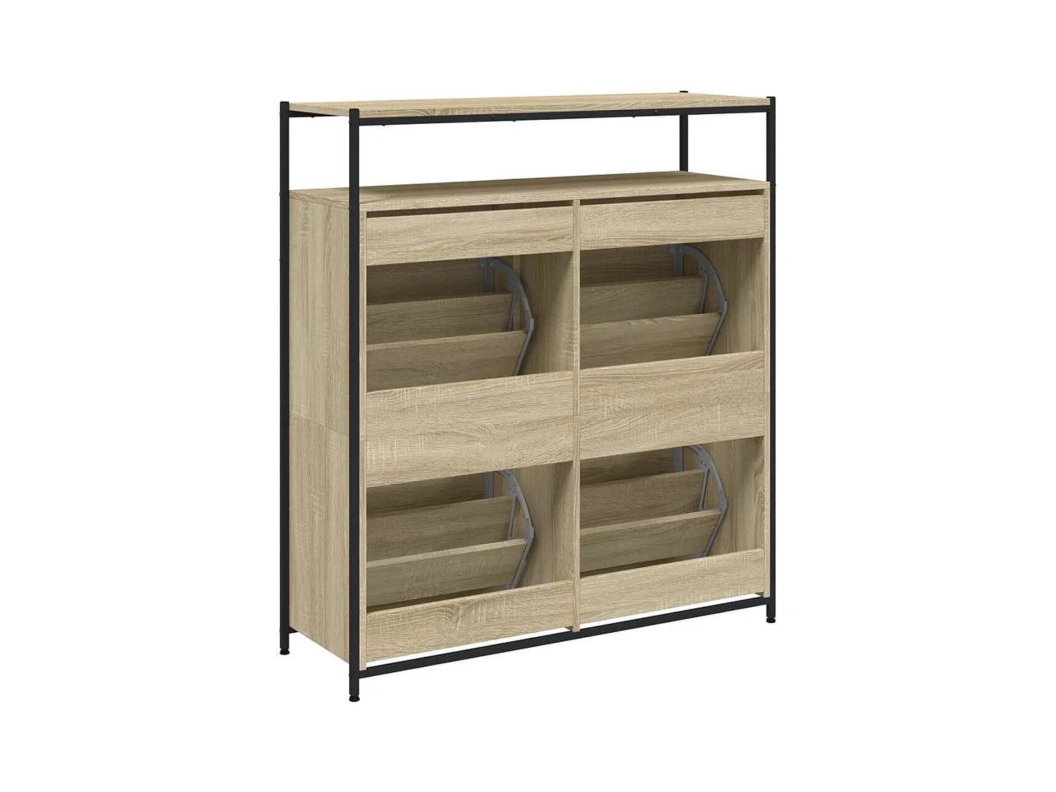 Armoire à chaussures 4 tiroirs rabattables chêne sonoma