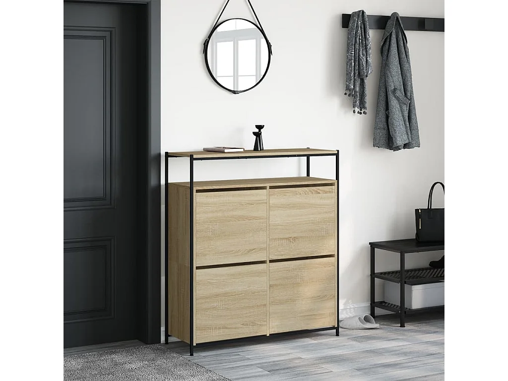 Zapatero de 4 cajones de roble Sonoma