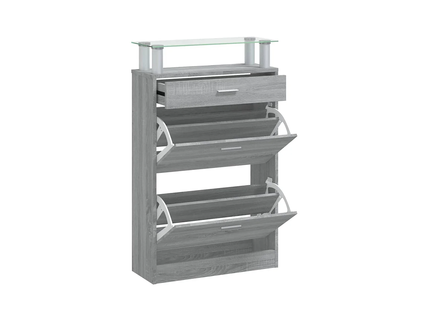 Armoire à chaussures Sonoma gris 63x24x104 cm Bois d'ingénierie