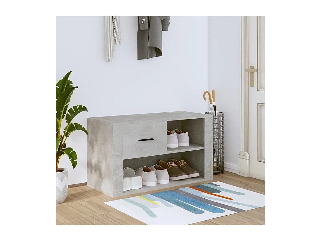 Zapatero gris hormigón 80x35x45 cm Madera de ingeniería