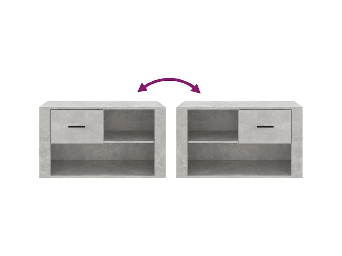 Zapatero gris hormigón 80x35x45 cm Madera de ingeniería