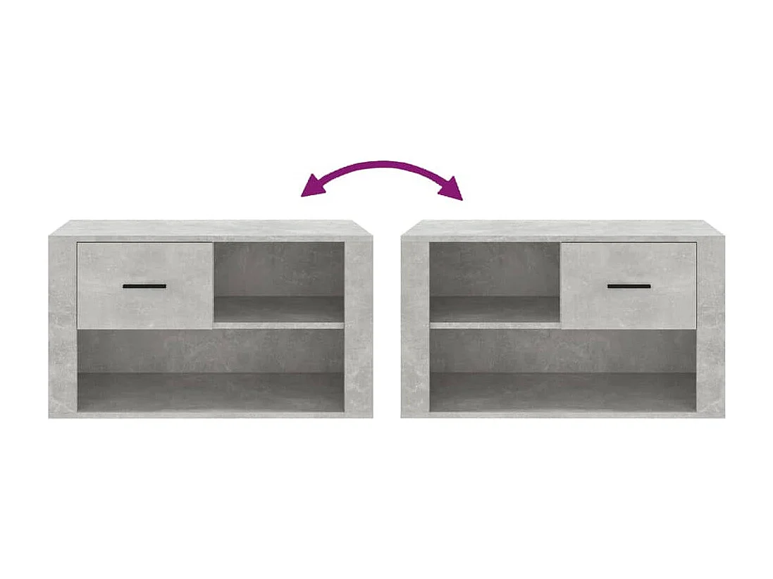 Zapatero gris hormigón 80x35x45 cm Madera de ingeniería