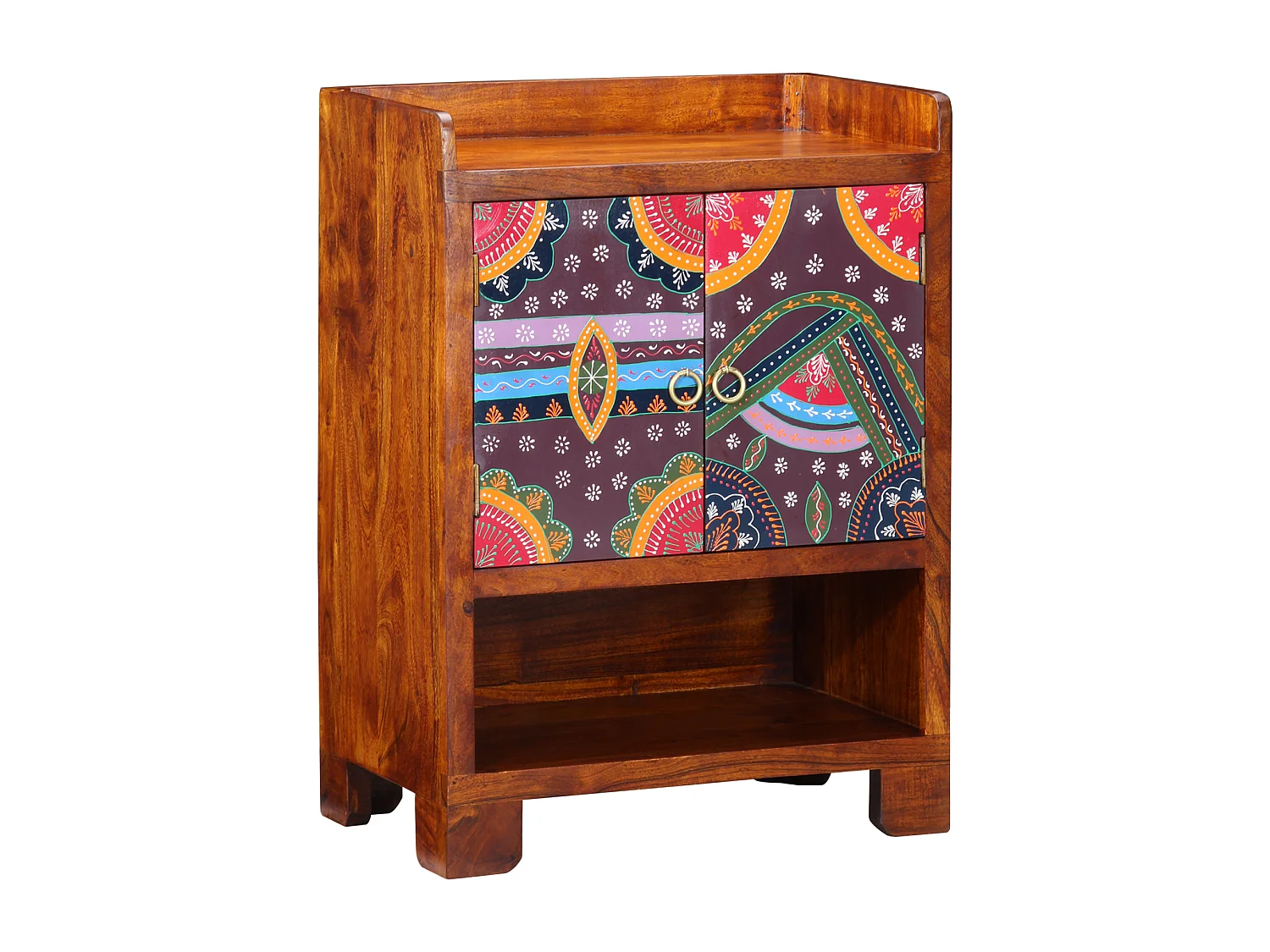 Meuble à chaussures 55x35x75 cm en bois solide d'acacia