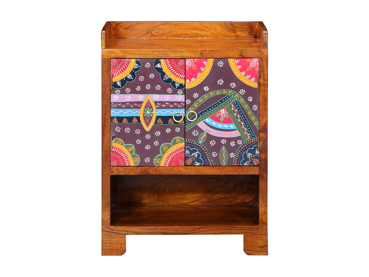 Meuble à chaussures 55x35x75 cm en bois solide d'acacia