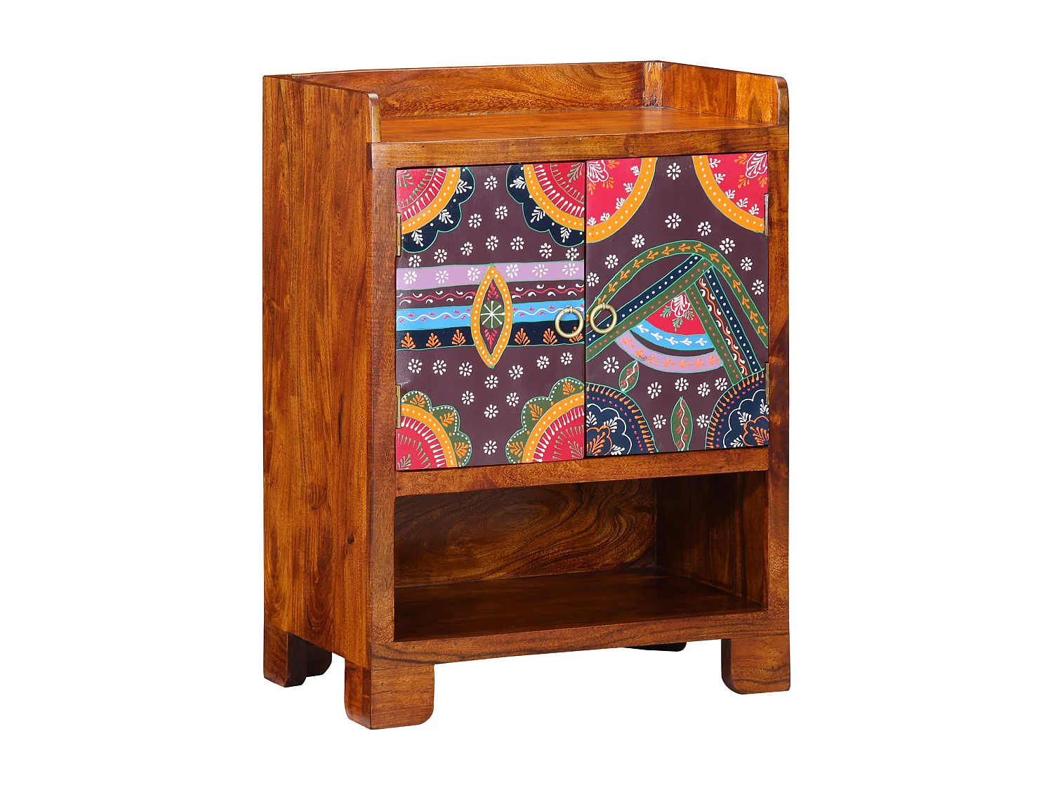 Meuble à chaussures 55x35x75 cm en bois solide d'acacia