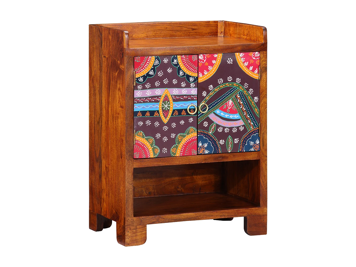 Meuble à chaussures 55x35x75 cm en bois solide d'acacia