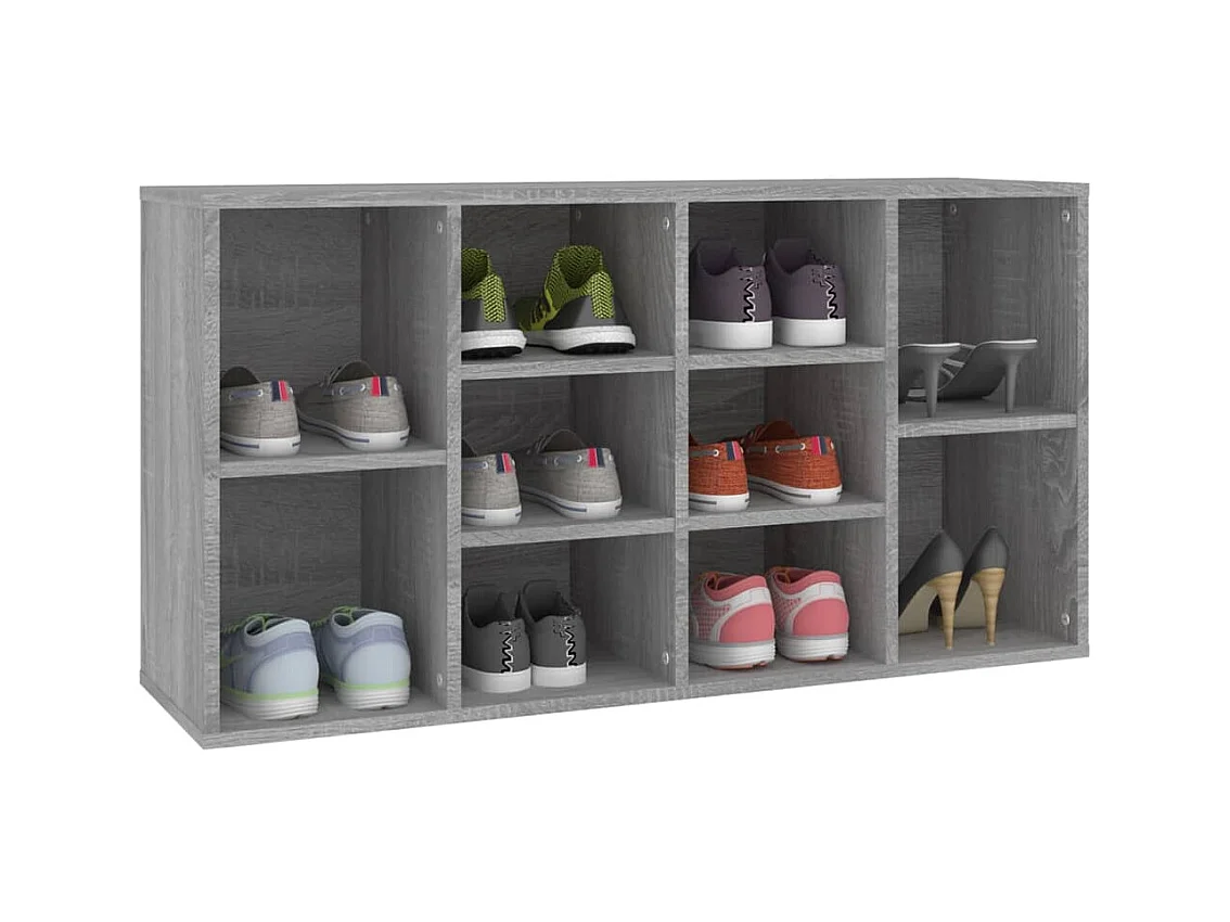 Banco zapatero Sonoma gris 103x30x54,5 cm Madera de ingeniería