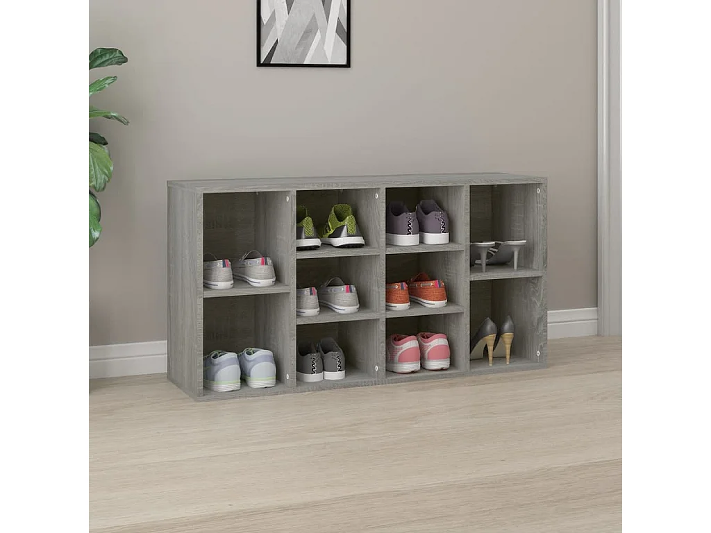 Banc à chaussures Sonoma gris 103x30x54,5 cm Bois d'ingénierie