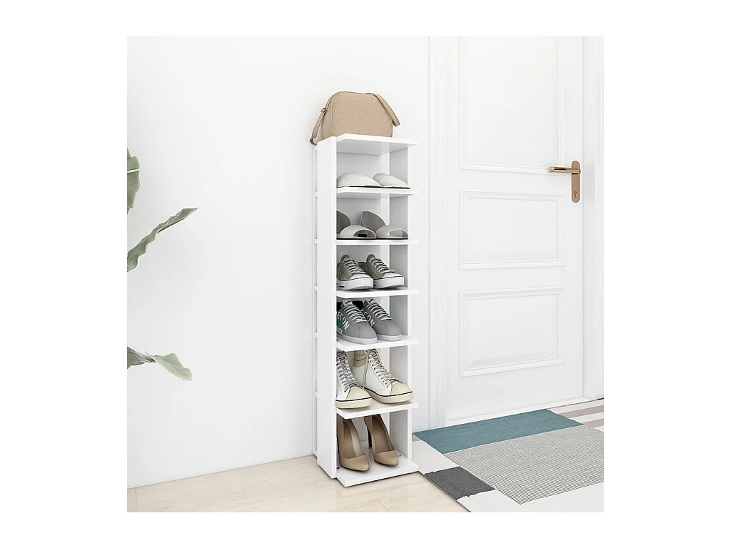 Armoire à chaussures Blanc 27,5x27x102 cm Bois d'ingénierie