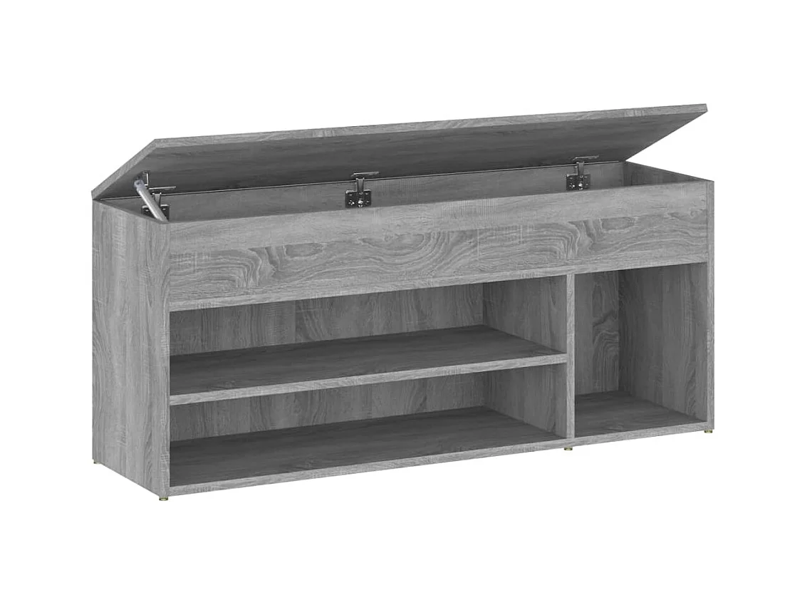 Sonoma grijze schoenenbank 105x30x45 cm Technisch hout