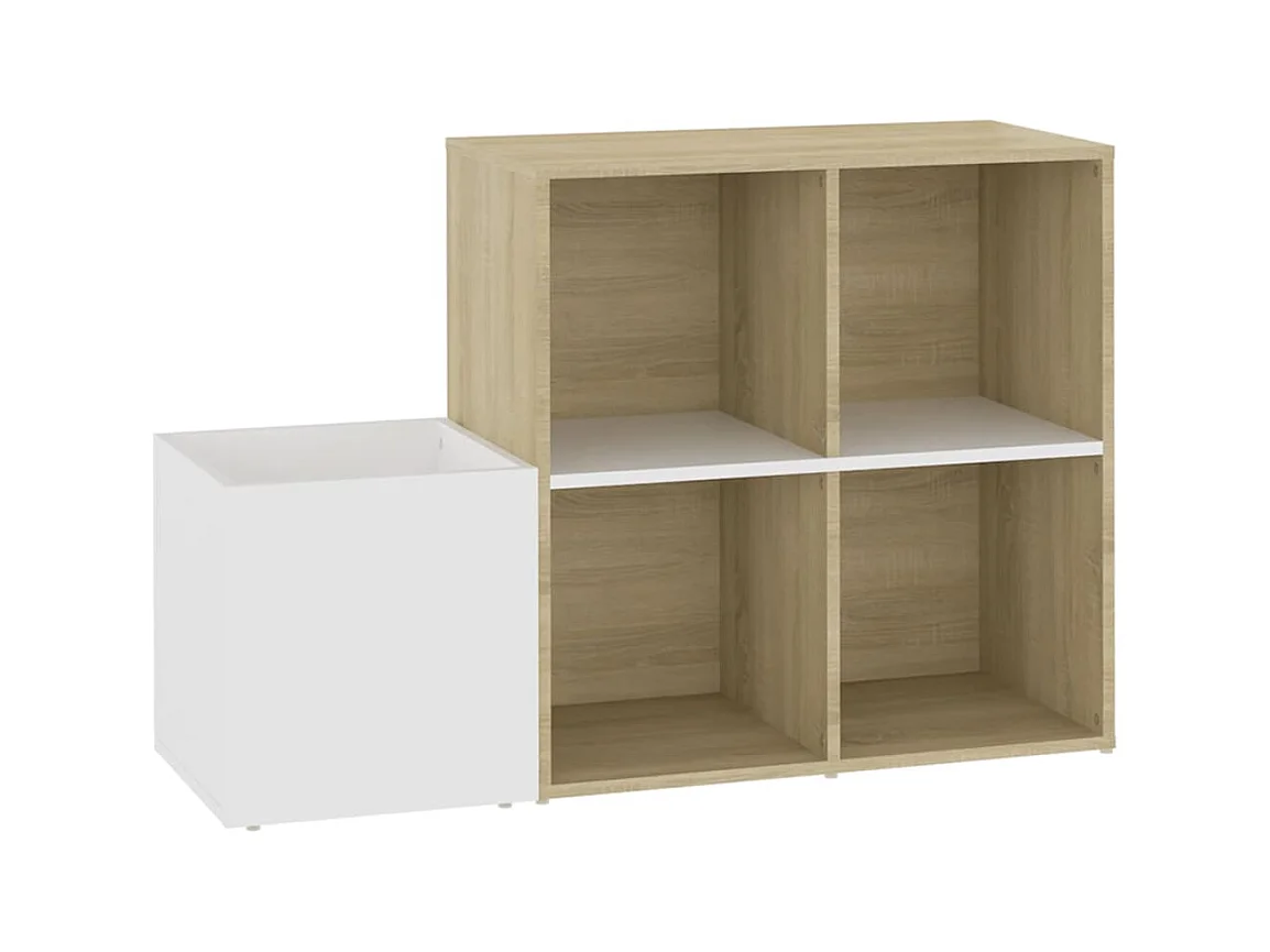 Zapatero de entrada de madera de ingeniería de roble Sonoma blanco