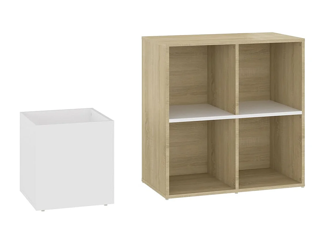 Zapatero de entrada de madera de ingeniería de roble Sonoma blanco