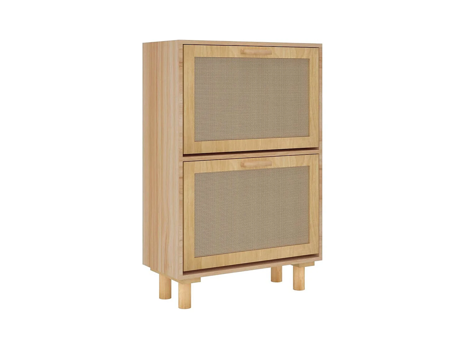 Armoire à chaussures Marron 52x25x80 cm Bois d'ingénierie/rotin