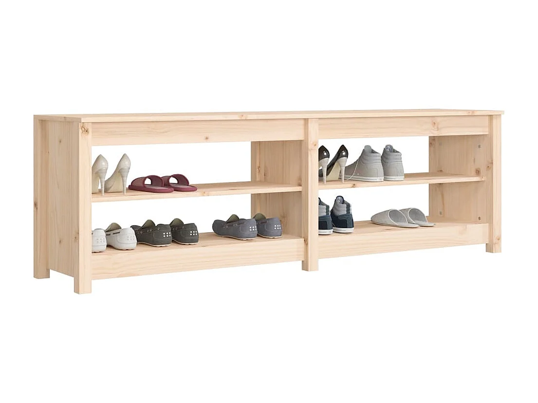 Banco zapatero 160x36,5x50 cm Madera maciza de pino