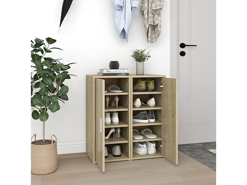 2-delige schoenenkast Sonoma eiken 32x35x70 cm Spaanplaat