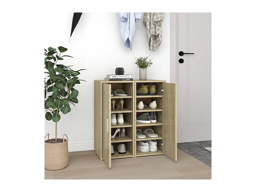 Armoires à chaussures 2 pcs Chêne sonoma 32x35x70 cm Aggloméré