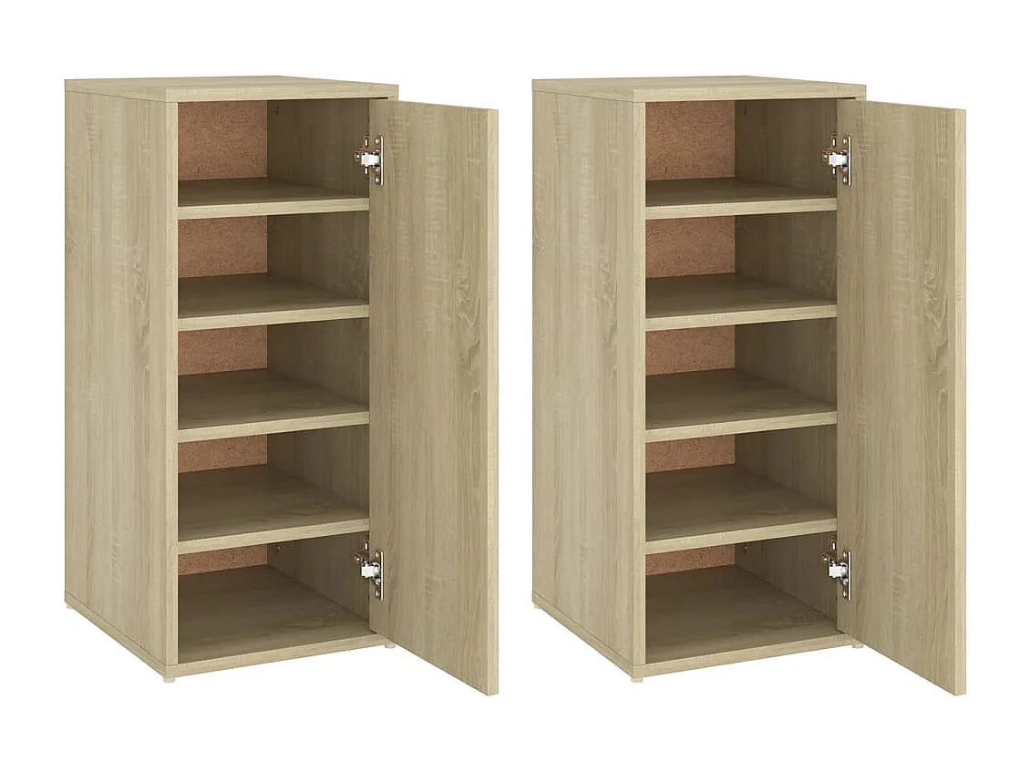 Armoires à chaussures 2 pcs Chêne sonoma 32x35x70 cm Aggloméré