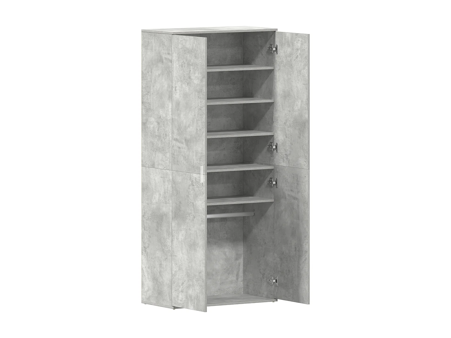 Armoire à chaussures gris béton 80x39x180 cm en bois aggloméré