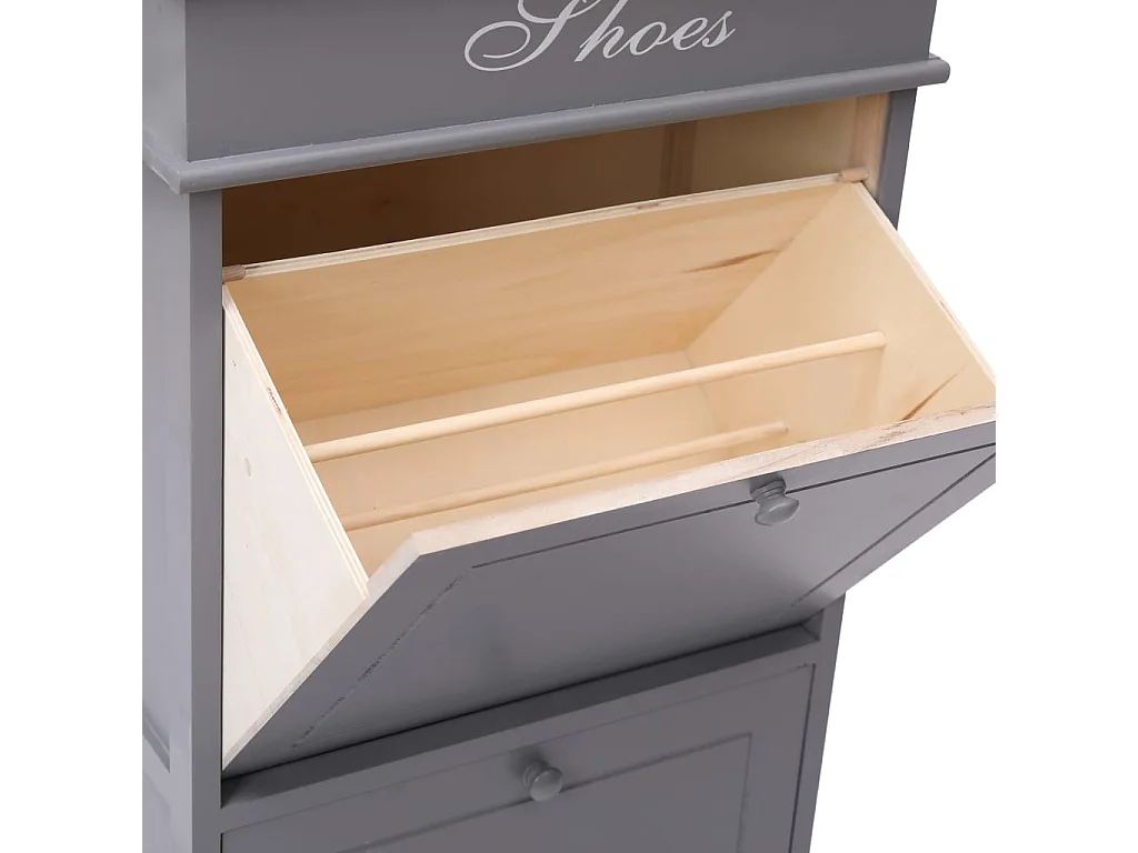 Zapatero gris 50 x 28 x 98 cm madera de paulownia