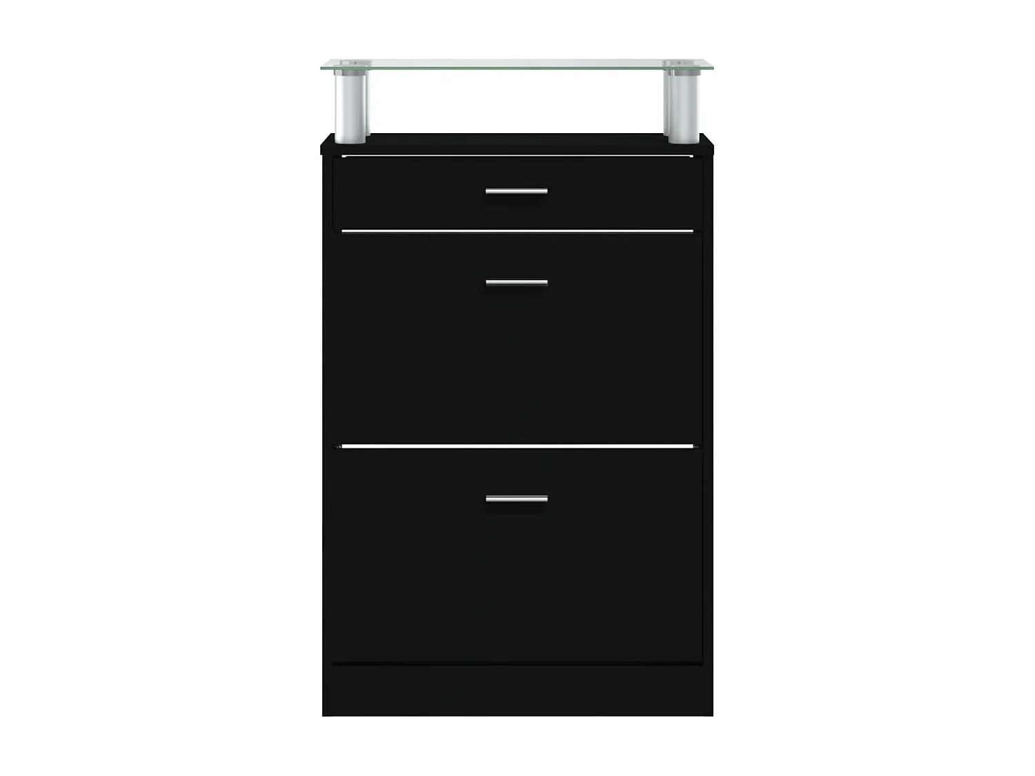 Zapatero negro 63x24x104 cm Madera contrachapada