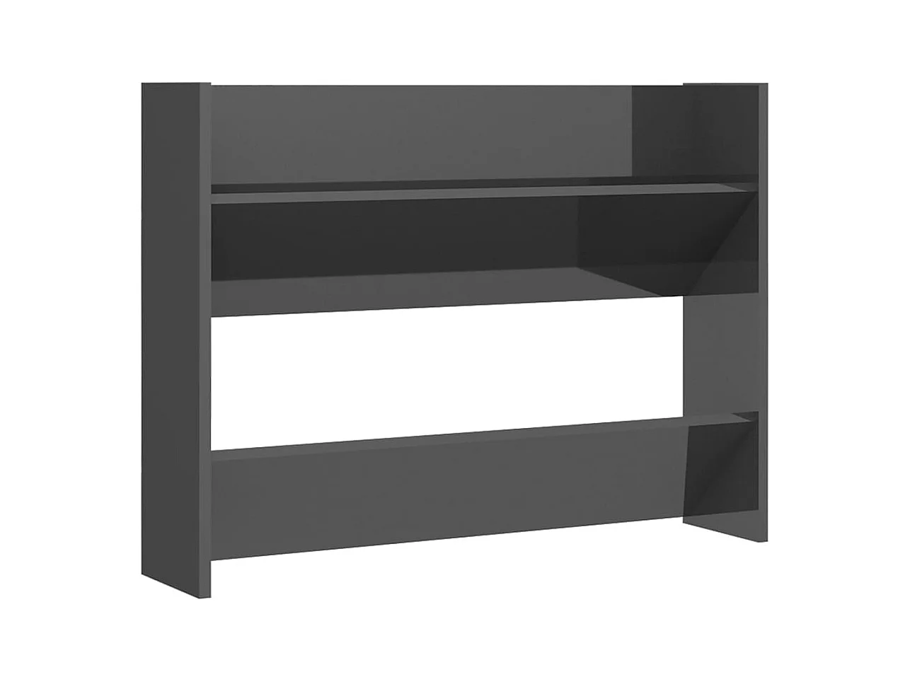 Wandgemonteerde schoenenkast, hoogglans grijs, bewerkt hout