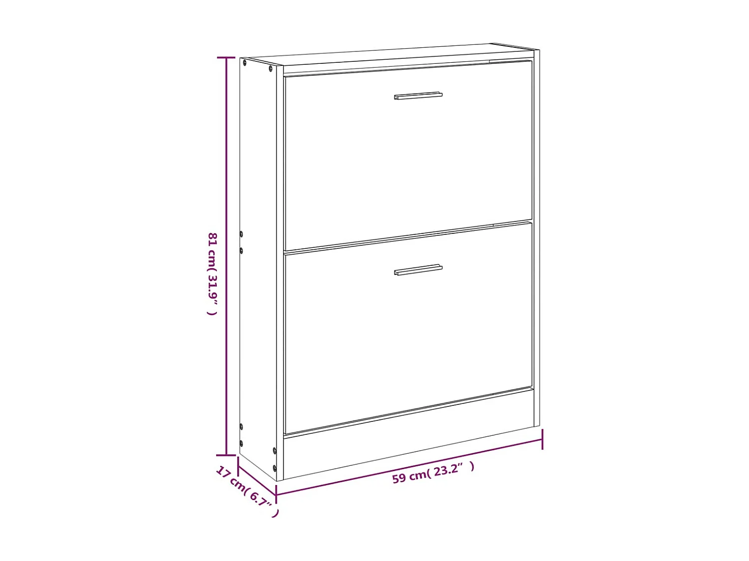 Zapatero blanco 59x17x81 cm Madera contrachapada