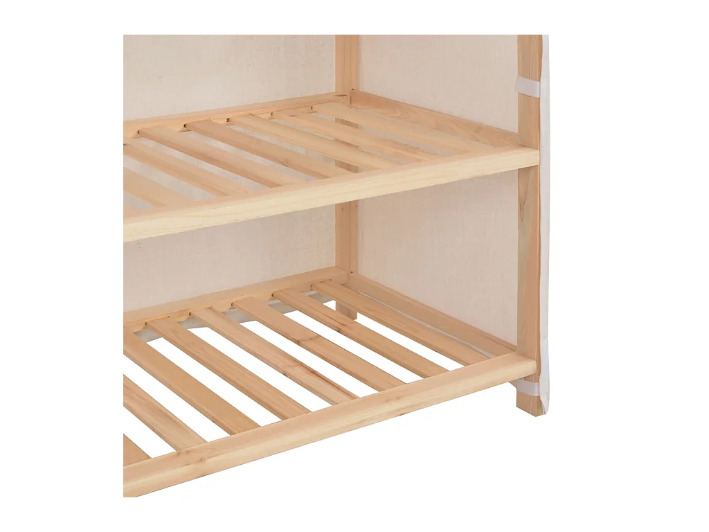 Armoire à chaussures avec housse Blanc 79x40x80 cm  Tissu