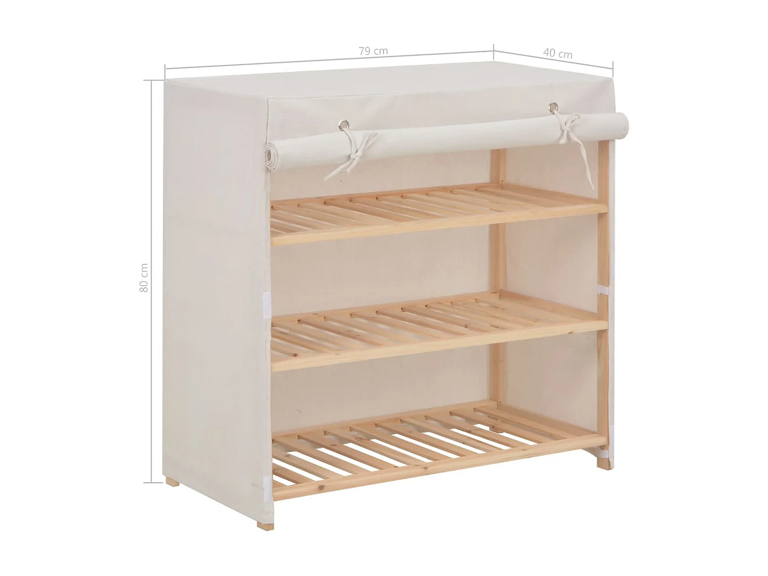 Armoire à chaussures avec housse Blanc 79x40x80 cm  Tissu