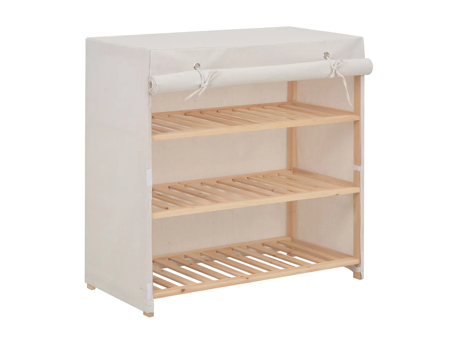 Armoire à chaussures avec housse Blanc 79x40x80 cm  Tissu