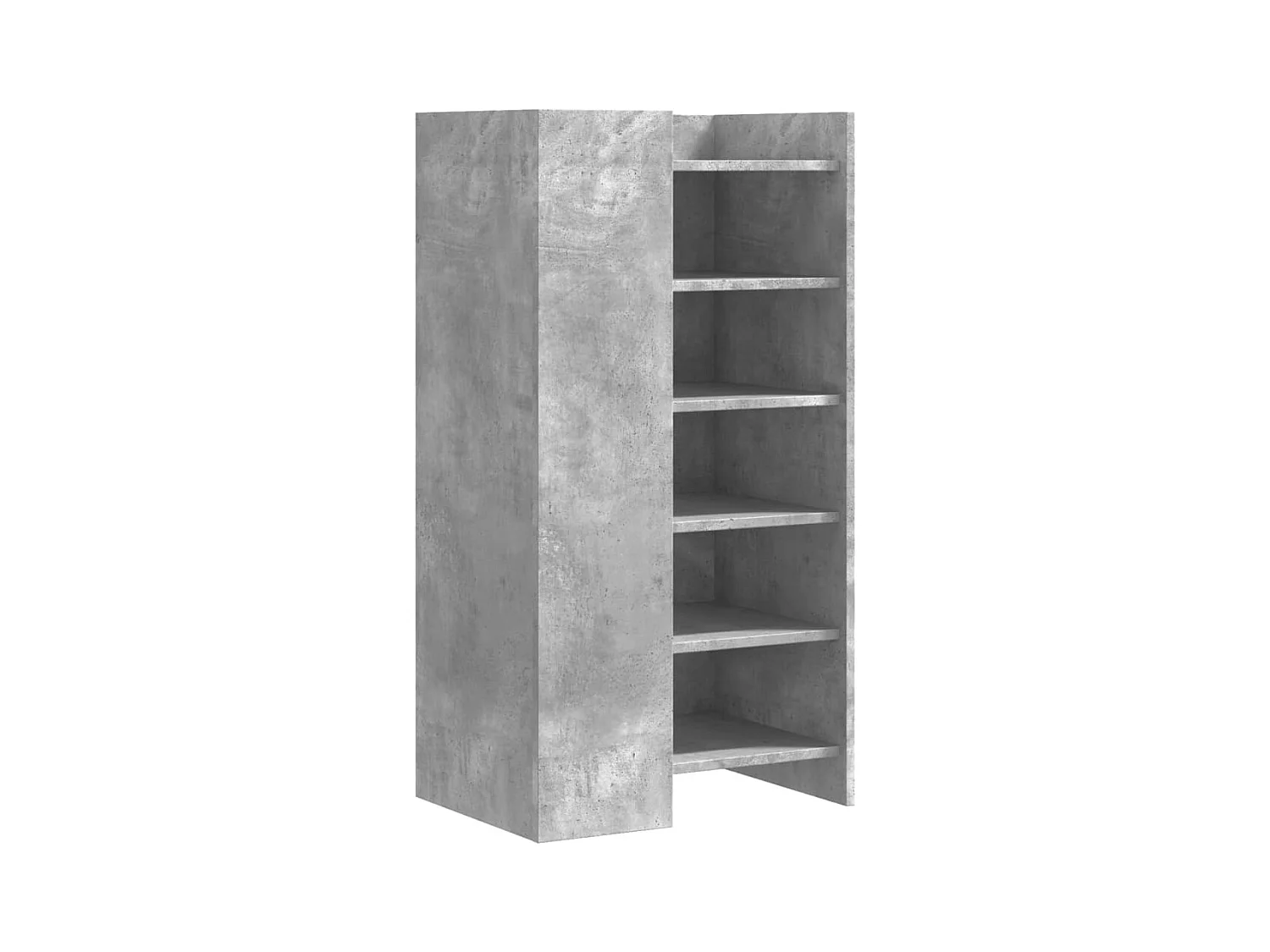 Scarpiera grigio cemento 52x37,5x100cm in legno ingegnerizzato