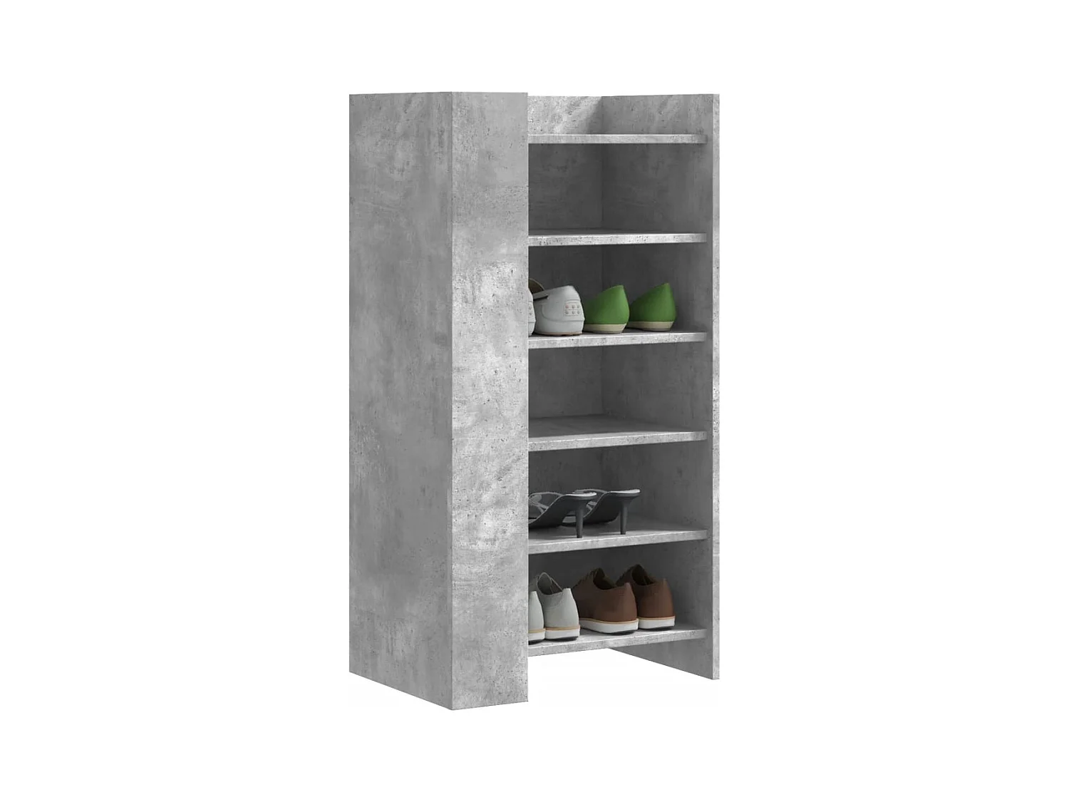 Betongrauer Schuhschrank 52x37,5x100cm Holzwerkstoff