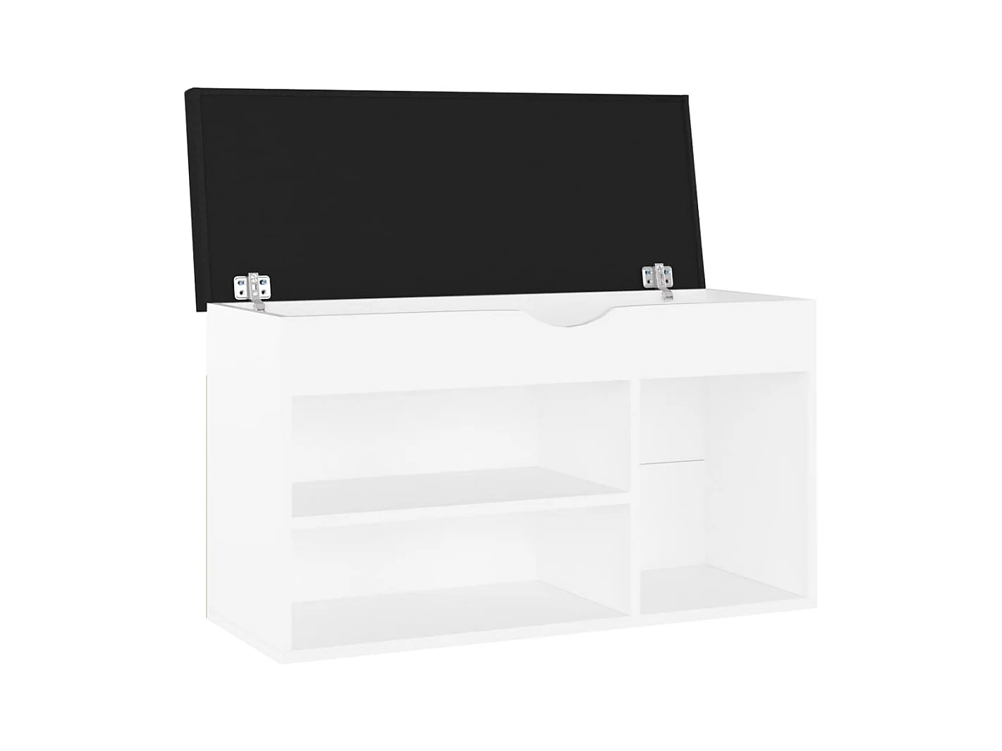 Panca portascarpe con cuscino in legno ingegnerizzato bianco