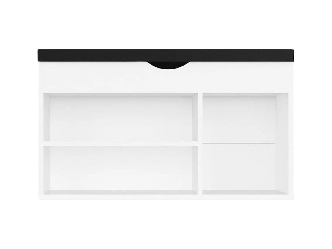 Panca portascarpe con cuscino in legno ingegnerizzato bianco