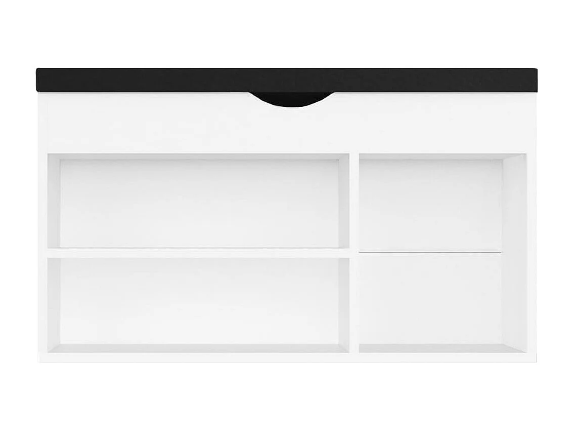 Panca portascarpe con cuscino in legno ingegnerizzato bianco