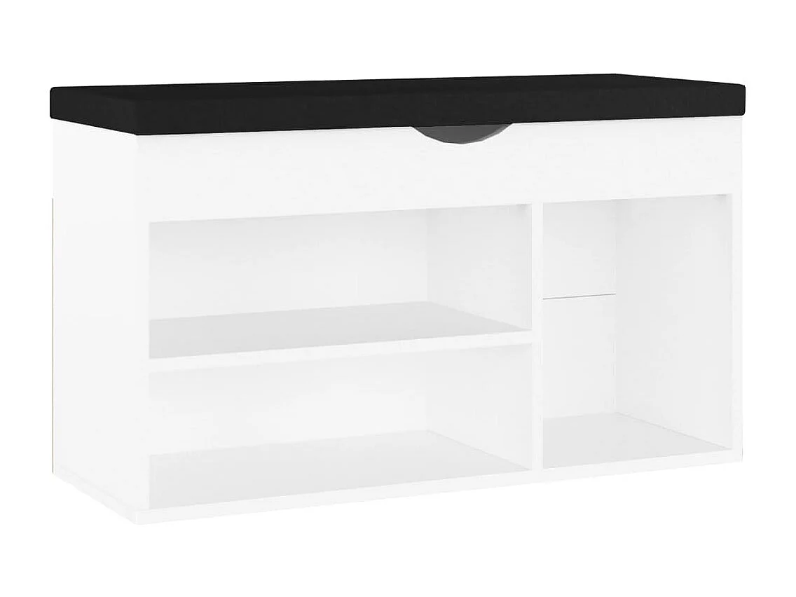 Banco para zapatos con cojín de madera de ingeniería blanca