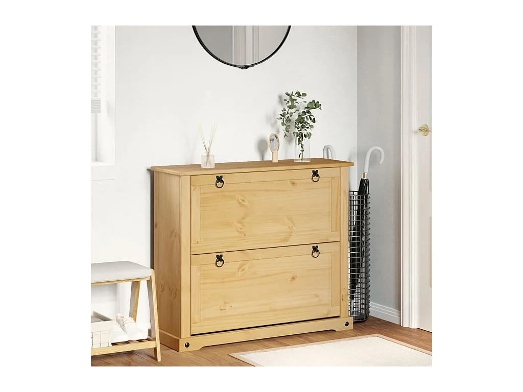 Armoire à chaussures 99x32x85 cm bois de pin massif