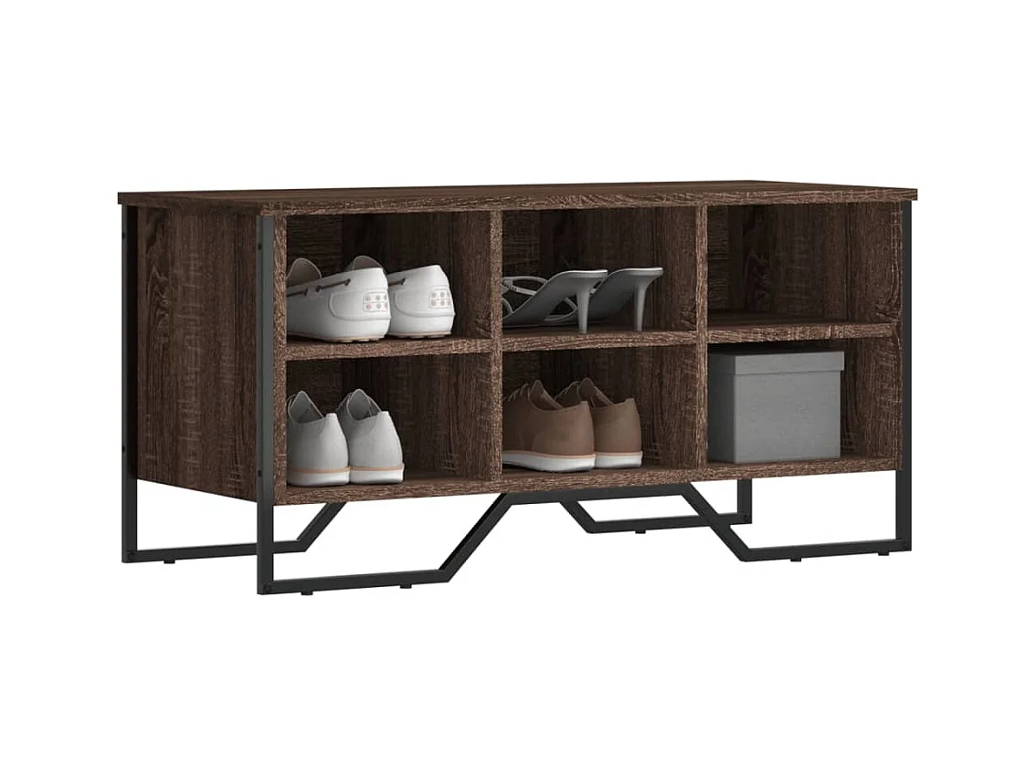 Armoire à chaussures chêne marron 90x38x45,5 cm bois ingénierie