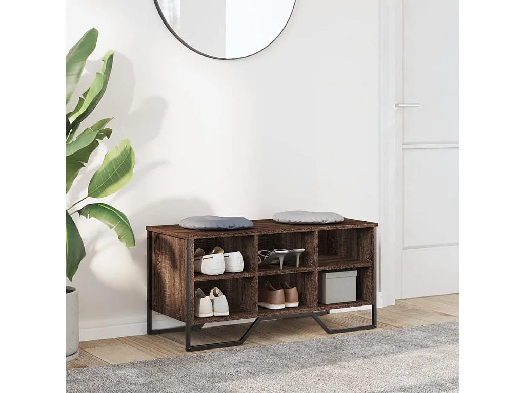 Armoire à chaussures chêne marron 90x38x45,5 cm bois ingénierie